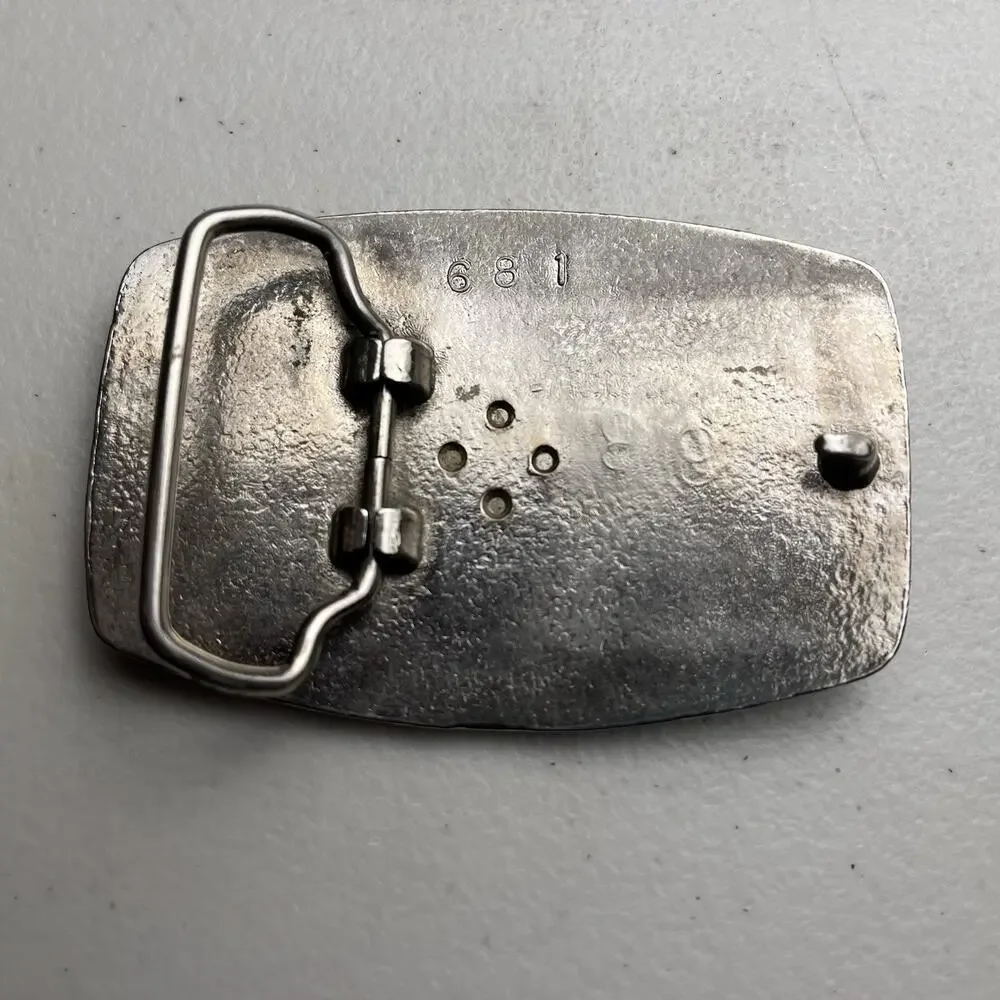 Kiss Vintage Belt Buckle Silver Prism Stars Planets Saturn Rock Collectible